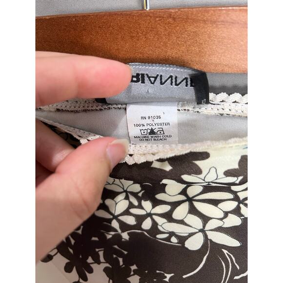 Marianne Boho Floral Skirt Sz 2X Lined Cocktail Office USA Lace Stretch Midi 70s - Picture 6 of 9